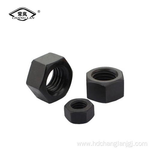 Din934 black finished  carbon steel hex nut